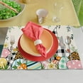 thumbnail image 4 of Easter Bunny Egg Pattern Linen Print Kitchen Dining Room Insulated Decorative Placemat（7）, 4 of 7