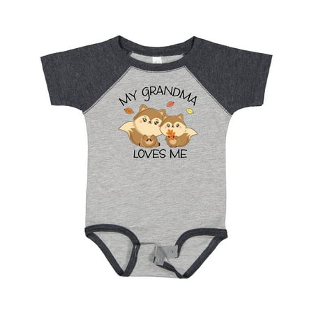 

Inktastic My Grandma Loves Me with Cute Squirrels in Autumn Gift Baby Boy or Baby Girl Bodysuit