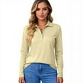 thumbnail image 4 of Women's Polo Shirts Long Sleeve Button Down Collared T Shirt Golf Shirt Business Casual Tee Uniform Tops Beige XL, 4 of 4