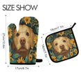 thumbnail image 2 of Yayeee Oven Mitts and Pot Holder Set of 2 Heat Resistant Kitchen Gloves Baking Hot Pad, Flowers and Dog, 2 of 5
