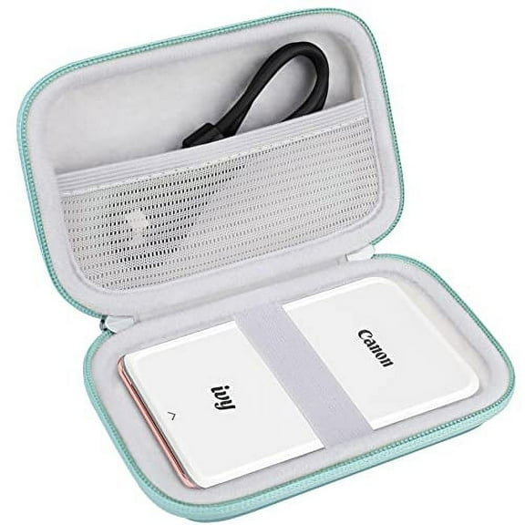 Elonbo Protective Case for Canon Ivy Mini CLIQ / CLIQ  / CLIQ2 / CLIQ 2 Instant Camera Printer Wireless Bluetooth Portable Smartphone Photo Printer, Mesh Pocket fits Paper & Cable, Mint Green