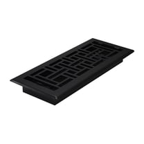 Decor Grates AJH412-BLK Oriental Floor Register, 4x12 Inches, Textured Black Finish