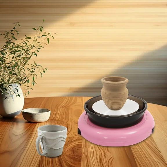 Mini Pottery Wheel for Kids & Beginners – 60W Electric Pottery Machine, Compact, Low Noise, with Clay, Tools, and Acrylic Paint for DIY Ceramic Crafts