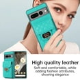 thumbnail image 6 of Nalacover Crossbody Wallet Case for Google Pixel 7, [6 Card Slots] Leather Purse Phone Case Luxury Buckle Closure Card Holder Shoulder Strap Handbag Case Women for Google Pixel 7, Green, 6 of 11