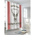 thumbnail image 3 of Christmas Small Stall Shower Curtain, Waterproof Shower Curtains for Bathroom, Winter Xmas Elk Modern Simple Red Striped Washable Fabric Cloth Bath Curtain for Bathtub with Hooks 36x72 Inches, 3 of 6