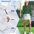 thumbnail image 5 of Uorisanigo Lucky Three-Leaf Women's Golf Shirt Size XS Dry-Fit Soft Women's Long Sleeve Athletic Shirts Relaxed Versatile Quarter Zip Pullover for Workout Sports, 5 of 7