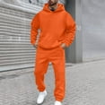 thumbnail image 4 of Caqnni Men's Tracksuit 2 Piece Sweatsuit Long Sleeve Pullover Athletic Hoodies Casual Sport Jogging Suits With Pockets (Orange,S), 4 of 7
