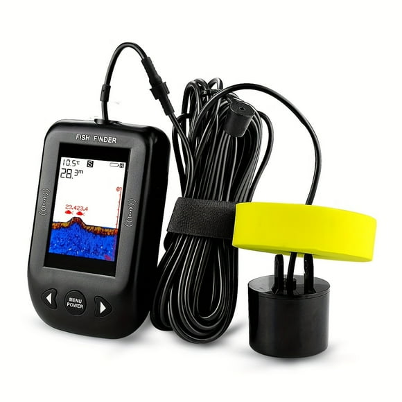 XF03 Erchang Détecteur de Poissons Portable 100M, Sonar de Pêche à Couverture Sonar à 45 Degrés, Sonore d'Alarme, Sonore de Pêche
