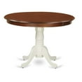 thumbnail image 2 of East West Furniture Hartland Round Wood Dining Table in Mahogany/White, 2 of 4