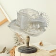 thumbnail image 4 of Sunsanly Big Brim Hat Organza Hats Summer Beach Cap Hats for Women Church Hats for Women Organza Victorian Hat Fancy Tea Party Hats Wedding Fascinator-Beige, 4 of 8