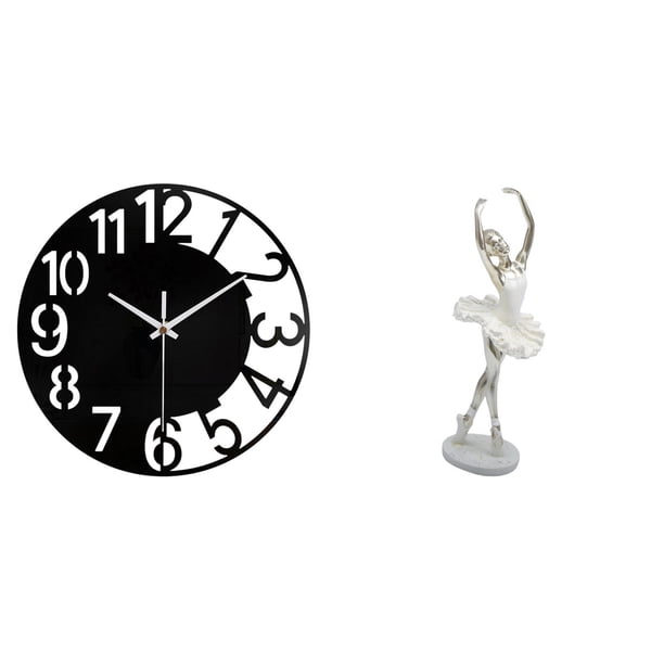 Reloj de pared grande,Reloj de pared acrílico silencioso de estilo moderno.,Reloj de pared grande de oficina,silencioso,fácil de leer y sencillo.,Figura de escritorio,Estatua de