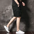 thumbnail image 3 of Pantalones cortos para hombre, cintura elástica con bolsillos, pantalones cortos cargo verdes para hombre, Y2k, ropa elegante y cómoda, nueva en Harajuku suelta, 3 of 5