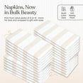 thumbnail image 2 of HEIRLOOM COMFORT Beige Stripe Cloth Napkins (Set of 6), 18x18 Inch, 100% Cotton, Machine Washable, Multi Pin Striped Table Dinner Napkin for Farmhouse Dining, Everyday Use & Special Occasions, 2 of 7