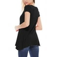 thumbnail image 3 of Women's Casual Short Sleeve Relaxed Fit Round Neck Side Pockets Tunic Top, 3 of 4