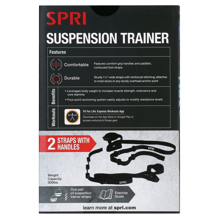 SPRI Suspension Trainer Resistance Exercise Bands Black Walmart