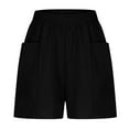 thumbnail image 7 of Summer Shorts for Women Casual Baggy High Waisted Elastic Linen Short Loose Fit Solid Vacation Beach Shorts with Pockets, 7 of 7