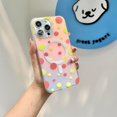 thumbnail image 3 of Compatible with iPhone 15 Pro Max Cute Case Wave Dot Pattern Magnetic Laser Holography Bling Frosting Funny Fashion Protection Shockproof Cover for Women Girls Yellow, 3 of 12