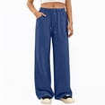 thumbnail image 4 of Sweatpants Womens 2026 Fall Baggy Wide Leg Sweatpant Fleece Lined Straight Leg Sweat Pants 28" 29" Inseam Navy XL, 4 of 6
