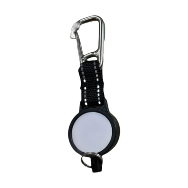 Almencla Diving Retractor Hanging Hook Torch Holder Compact Quick Release Extension Cord Split for Mountain Climbing Water Sports black