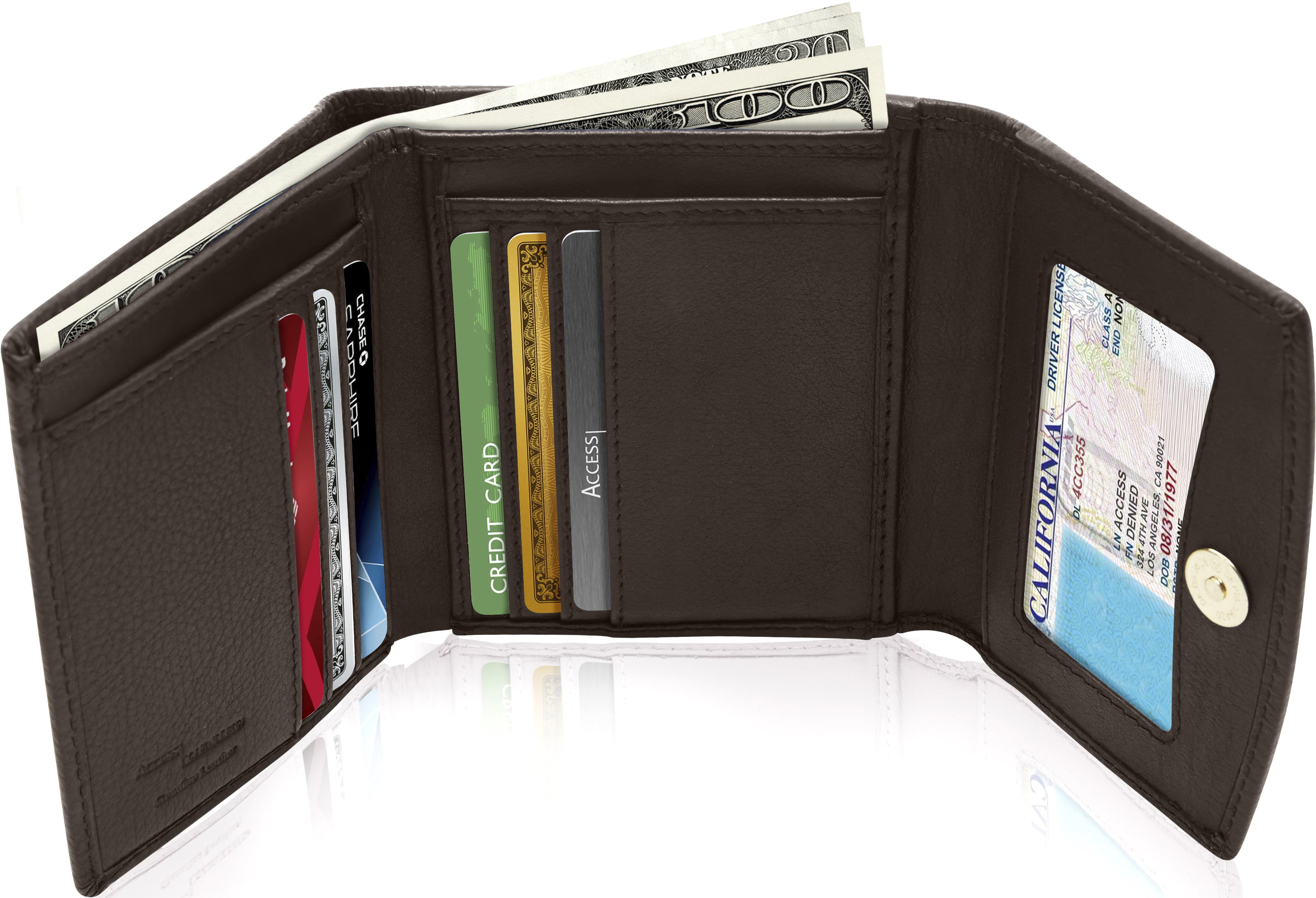 Art Fish Real Leather Passport Holder Wallet Case Cover for Men Women
