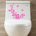 thumbnail image 4 of Clearance Wall stickers under $1,Flower Toilet Seat Wall Sticker Bathroom Decoration Decals Decor Butterfly Pink, 4 of 5