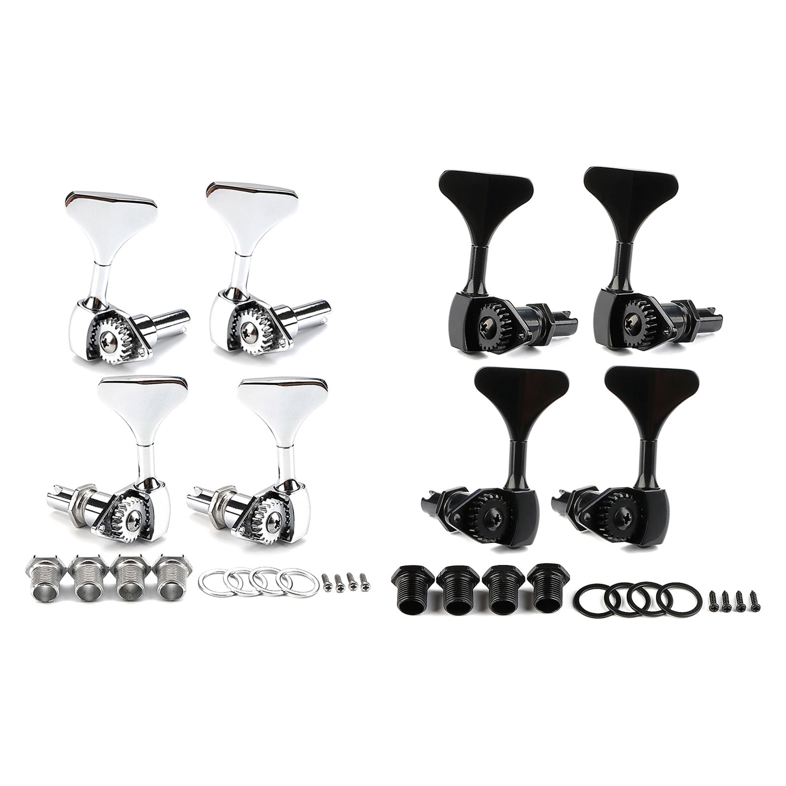 Electric Bass Tuner Peg 4 String Bass Machine Head Knobs Open Gear Bass Tuning Pegs for Electric Guitar Bass Hardware