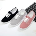 thumbnail image 4 of Zapatillas de lona para mujer con cordones y parte superior baja, tenis casuales ligeros, 4 of 5