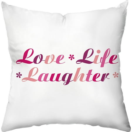 Checkerboard Lifestyle Love Life Laughter Throw Pillow, Pink - Walmart.com