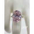 thumbnail image 2 of 10x8mm - 20x15mm Oval Cut Light Pink CZ Diamond, 4-Prong Solitaire Ring, 5A Quality Cubic Zirconia, Sterling Silver, 2 of 4