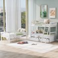 thumbnail image 4 of Harper & Bright Designs Twin-Over-Twin-Over-Twin Bunk Bed, Twin Size Wooden Triple Bunk Bed with Two Drawers, Detachable Bunk Bed Can be Converted Into Bunk Bed w/Platform Bed or 3 Platform Beds, 4 of 15