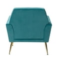 thumbnail image 6 of Button Tufted Accent Chair, Velvet Club Armchair, Living Room Chair with Padded Seat and Back for Living Room, Bedroom and Apartment, Blue, 6 of 7