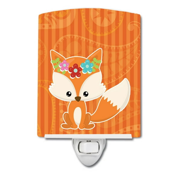 Caroline's Treasures BB6794CNL Fox Ceramic Night Light, 6x4x3", multicolor