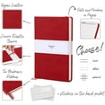 thumbnail image 3 of A5 Hardcover Vegan Leather Red Squared Notebook with 120 gsm Graph Cream Paper & Gift Box, 80 Sheets, 3 of 8
