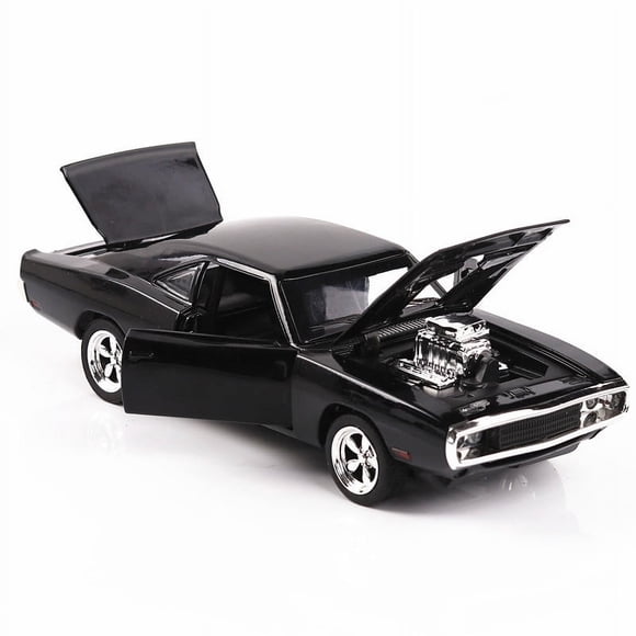Black Dodge Charger Muscle Car Model from "Fast & Furious" - 1:32 Scale Alloy Toy, Premium Metal Construction, Realistic Detailed Design, Safe for Toddlers 0-3 Years, Compact Size for Easy Handling,