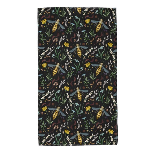 Fotbe Wasp and Florals Toalla Premium con Patrón, Toalla de Microfibra de Secado Rápido, Ligera y Altamente Absorbente (27.5x16in), Ideal para Uso Diario