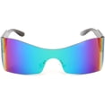 thumbnail image 2 of FEISEDY Fashion Rimless Futuristic Wrap Around Sunglasses Women Men Cyberpunk Visor Sunglasses B2329, 2 of 13