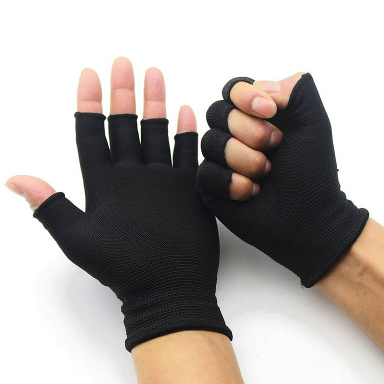 Half Finger Fingerless Gloves For Women And Men Wool Knit Wrist Cotton  Gloves 