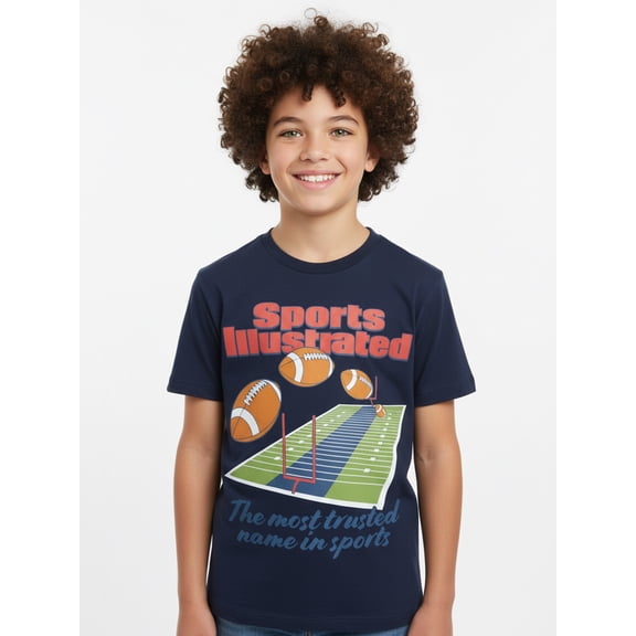 Sports Illustrated Boys' & Big Boys' Graphic Tee with Short Sleeves, Sizes 4-18