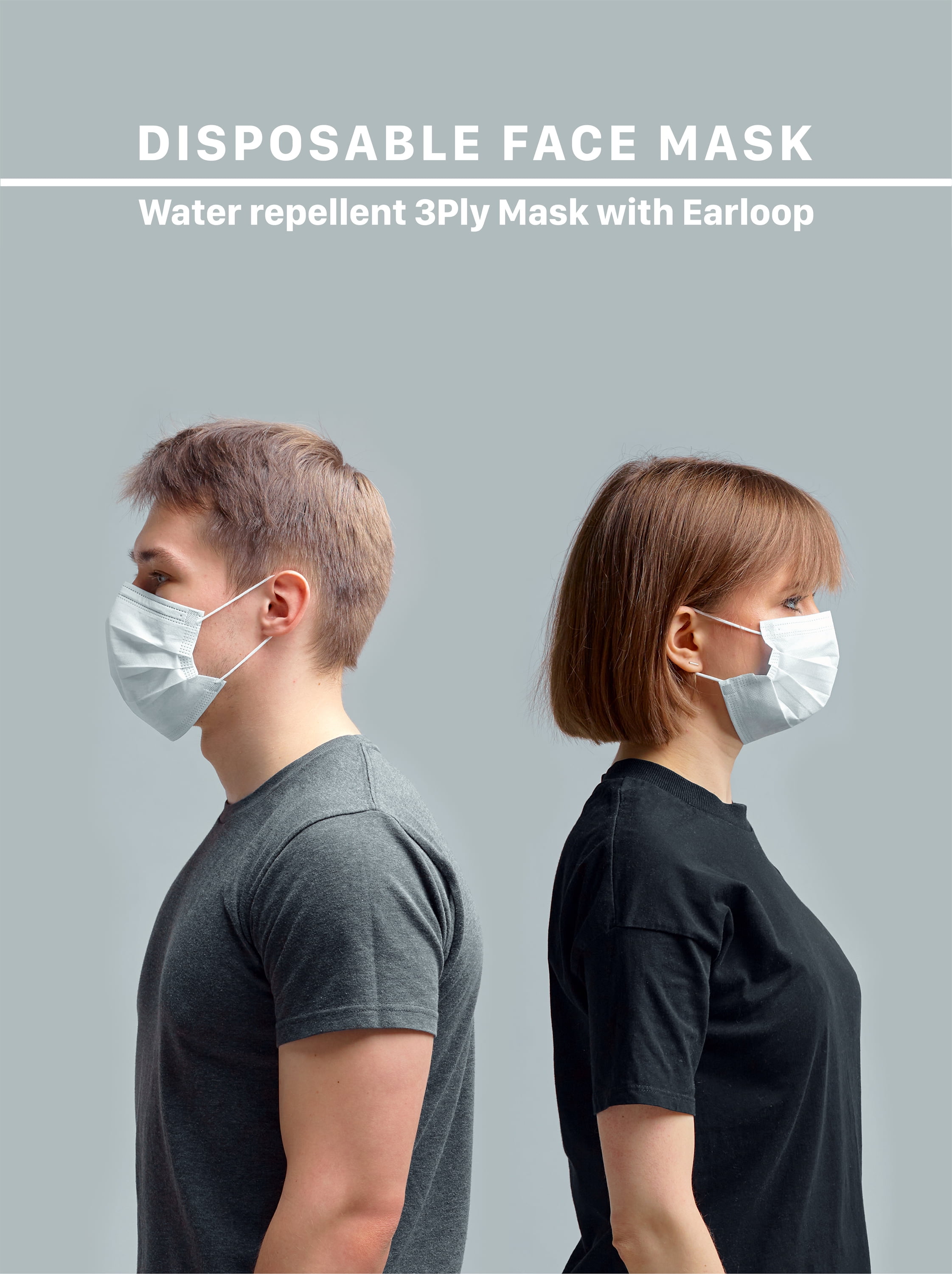 Ma Croix White Disposable Face Mask 50 pcs 3-Ply with Earloop