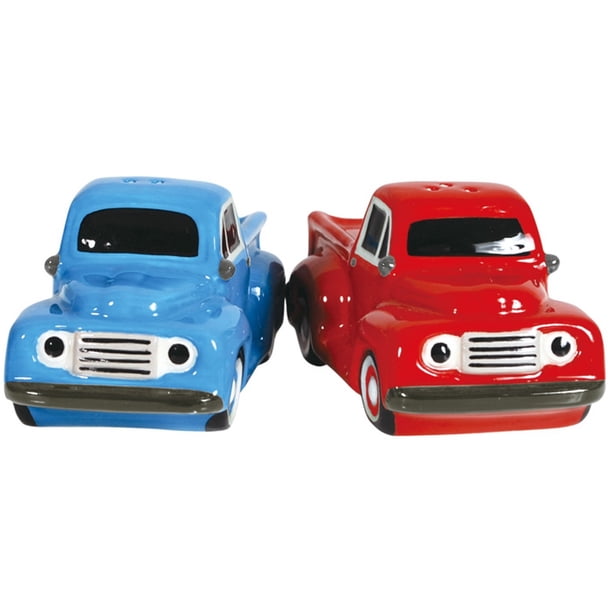 Official Ford F1 1940s Red Blue Trucks Salt and Pepper Shakers Westland