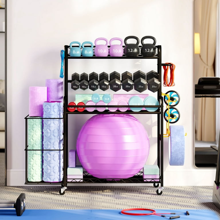 Dextrus Yoga Mat Storage Rack Cart Home Gym Storage Rack Weight