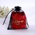 thumbnail image 4 of JISEN Gants de Fête de Mariage en Satin à Sequins en Dentelle Sans Doigts pour Femmes Rouge, 4 of 4