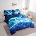 thumbnail image 3 of jejeloiu Safari Animal Wolf 7-Piece Twin Bedding Sets,Galaxy Starry Sky Bedding Comforter Set For Boys Kids Reversible, 3 of 8