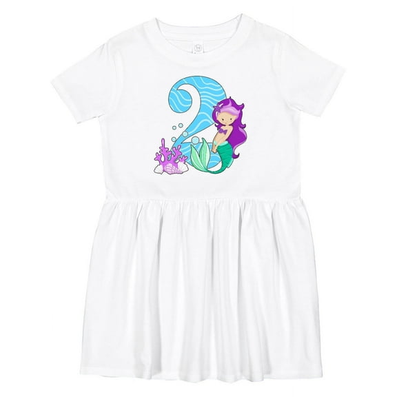 Inktastic Second Birthday Mermaid Girls Toddler Dress
