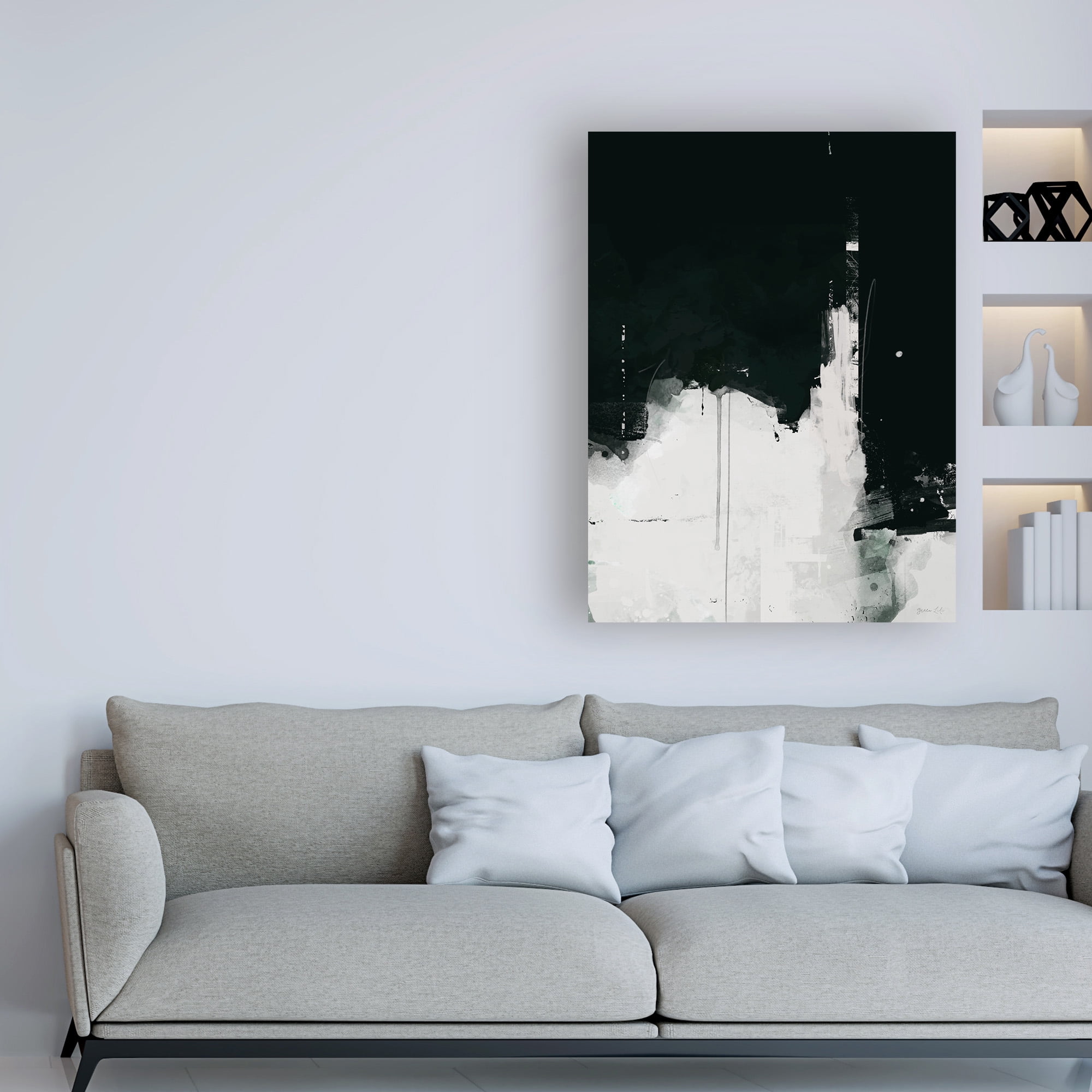 Trademark Fine Art 'Nightfall Black And White' Canvas Art by Green Lili