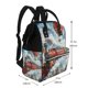 thumbnail image 2 of Fotbe Red Train Hot Air Balloon Mochila Maternidad - Lona de Sarga Impermeable, Mochila de Pañales de Gran Capacidad con Múltiples Bolsillos y Correas Ajustables, 2 of 6