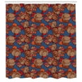 thumbnail image 3 of Ambesonne Floral Shower Curtain, Funk Art Flower Pattern, 69"Wx84"L, Blue and Brown, 3 of 3