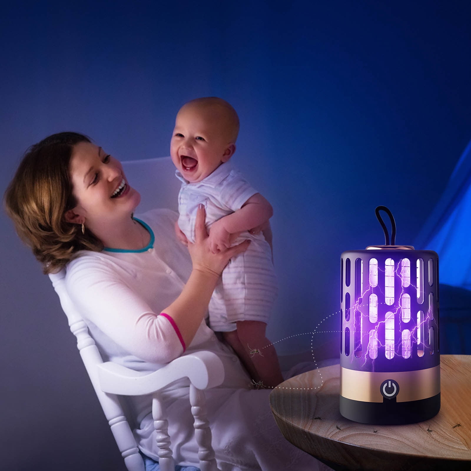 Night Light New Portable Electric MosquitoKiller Rechargeable Insect RepellentFly Trap Outdoor AntiMosquito Lamp LED USB Outdoor Indoor Mosquito Lamp