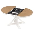 thumbnail image 5 of Functional Extendable Dining Table with a 12" Leaf for Dining Room and Living Room, Oak +White, 5 of 9