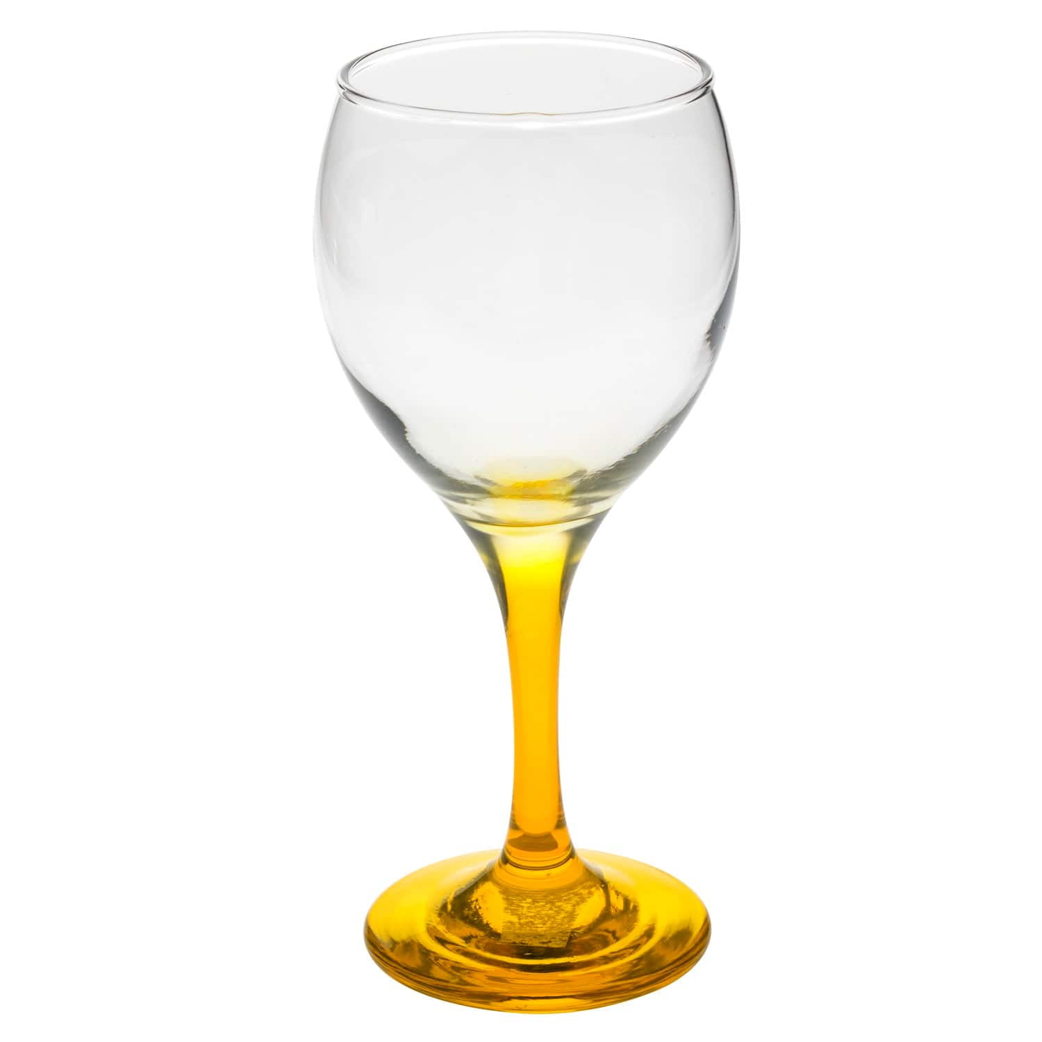 Yellow Stemmed Wine Glasses, 10.5 oz